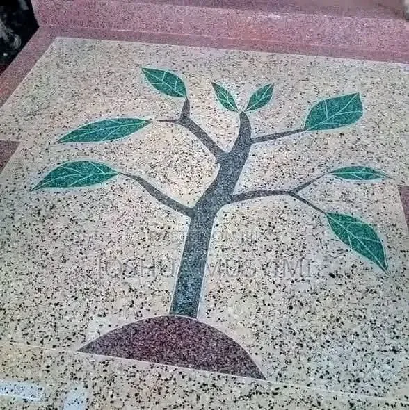 Tarazo Material Fitting and Clean Tiles