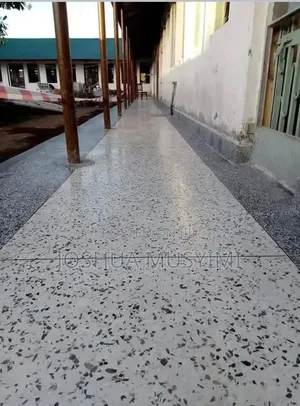 Tarazo Material Fitting and Clean Tiles