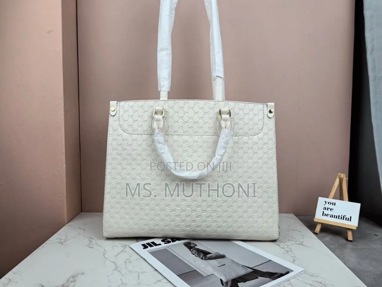 Monogram Designer Inspired Large Tote Bags