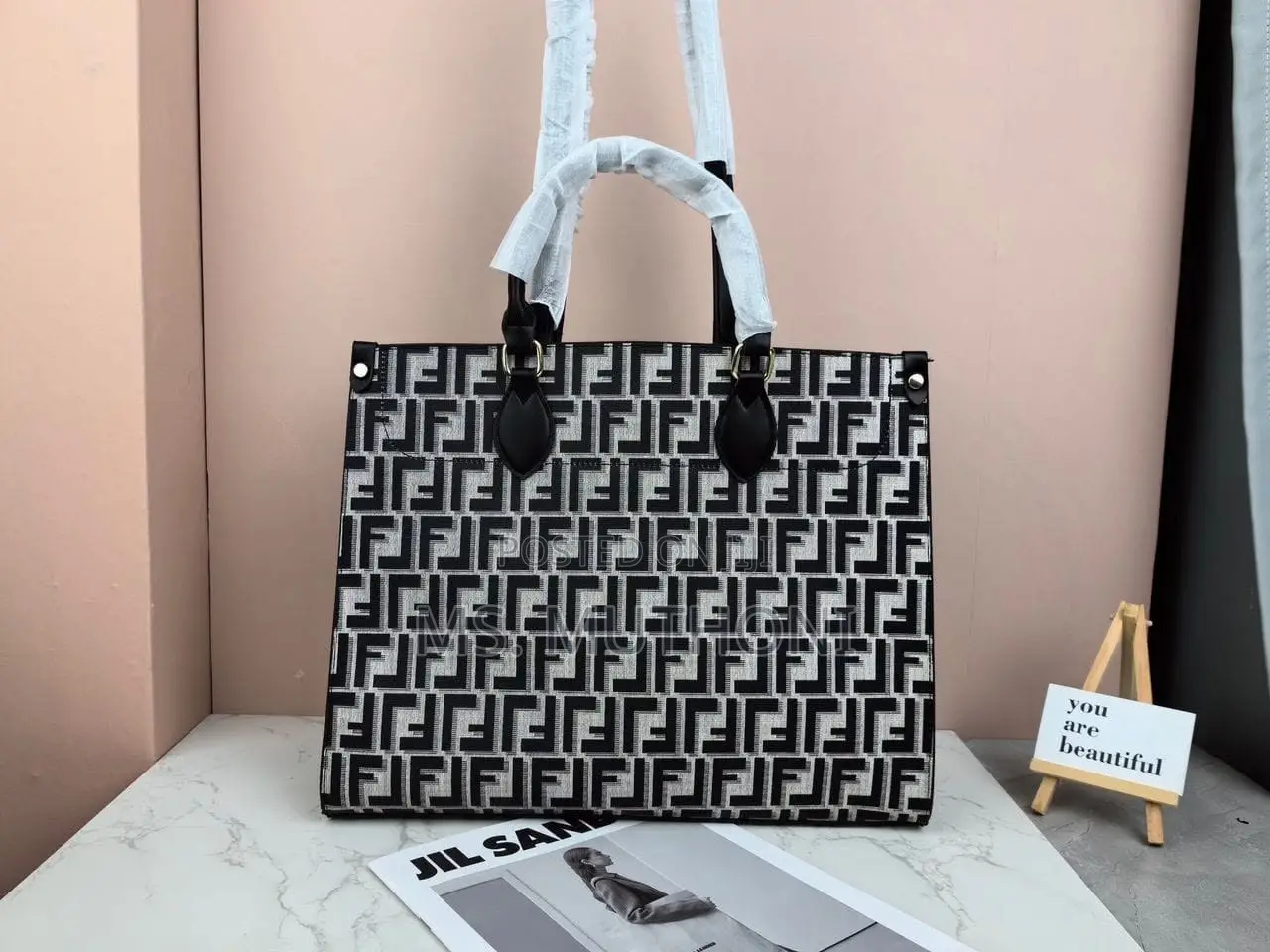 Monogram Designer Inspired Large Tote Bags