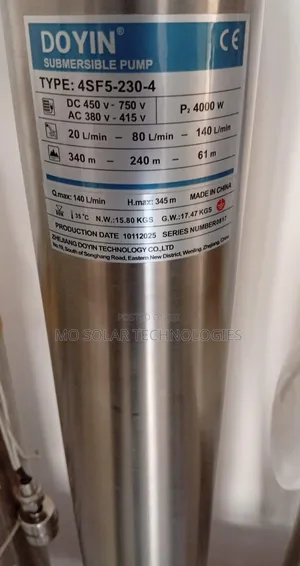 4000w(4kw) Doyin Submersible Solar Water Pump