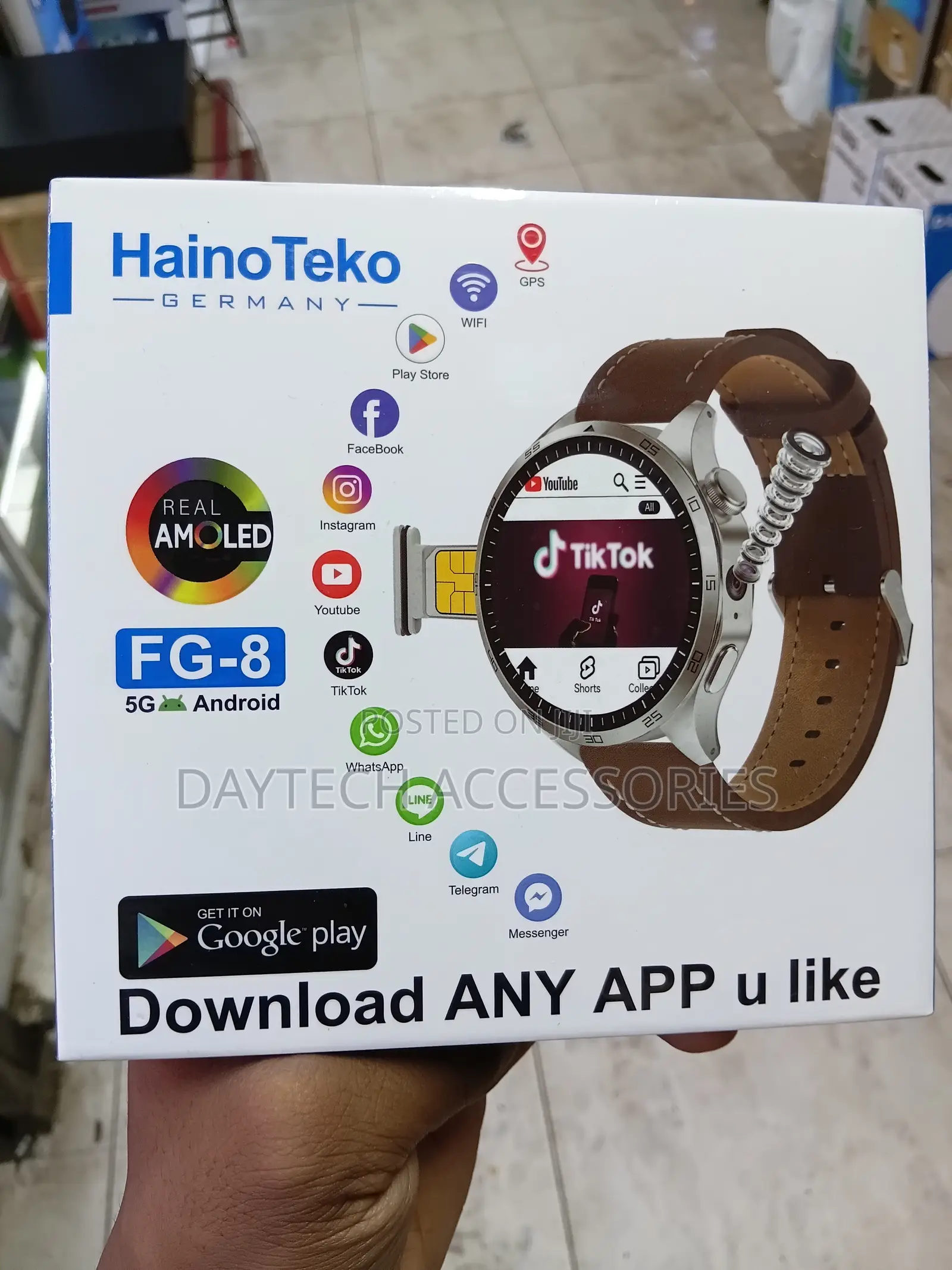 This Is a HainoTeko FG-8 5G Android Smartwatch.