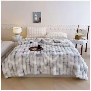 Dyed Soft Bubble Winter Throw Blanket Plain