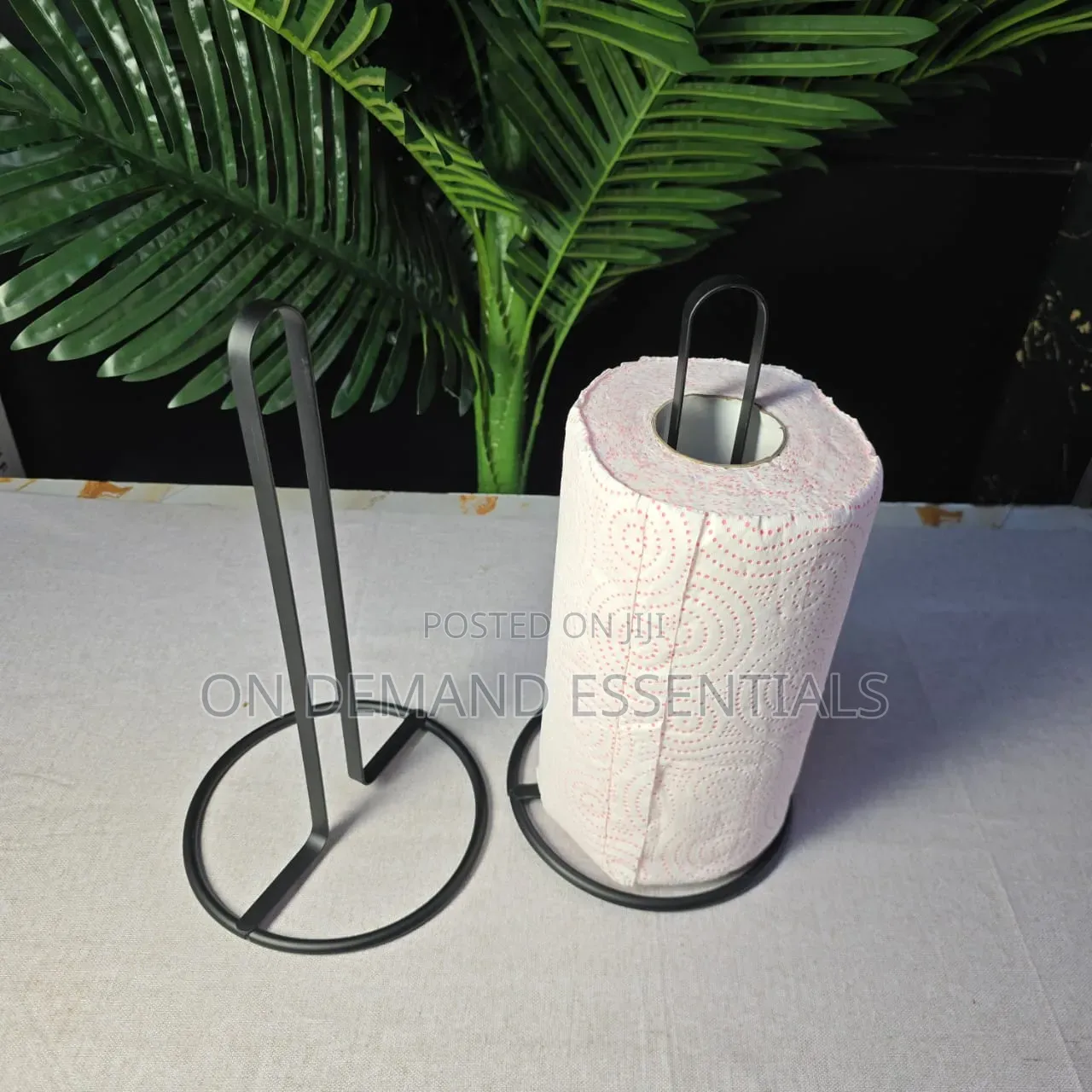 Black Paper Towel Holder / Tissue Stand