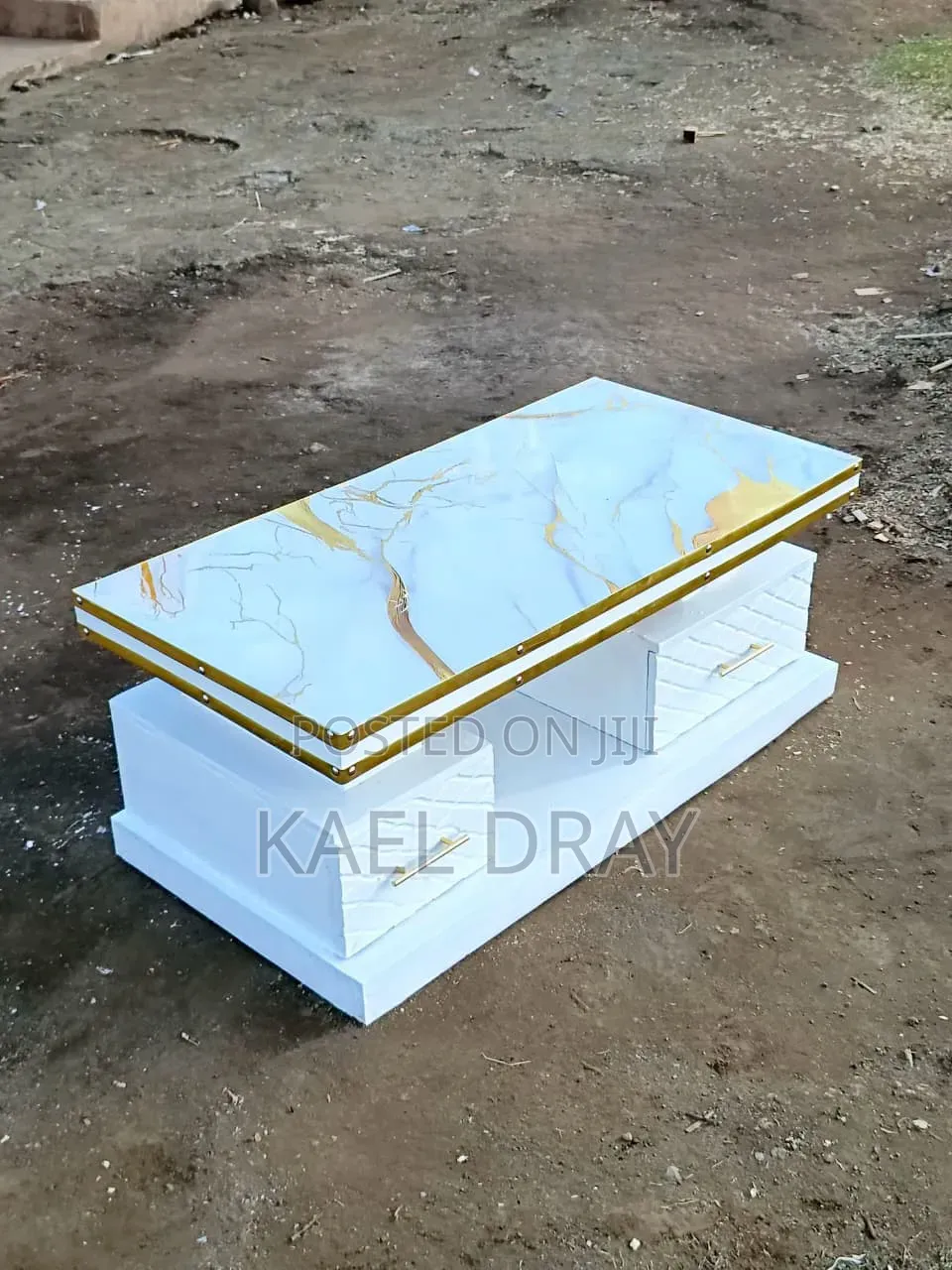 Marble-Top TV Stand Coffee Table
