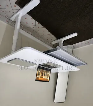 Manual Adjustable:Adjustable White Office Table With Cable Management