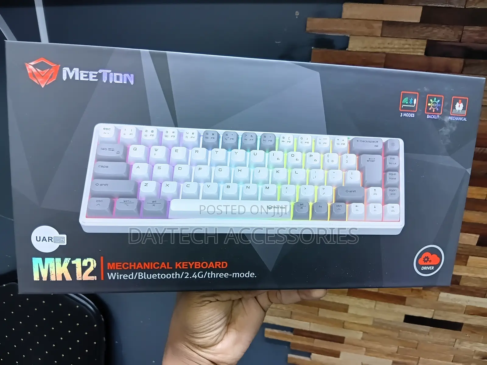 Meetion MT-MK12 Tri Mode Gaming Mechanical Keyboard 65% -Black