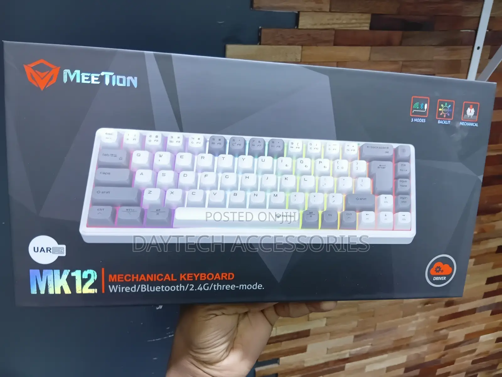 Meetion MT-MK12 Tri Mode Gaming Mechanical Keyboard 65% -Black