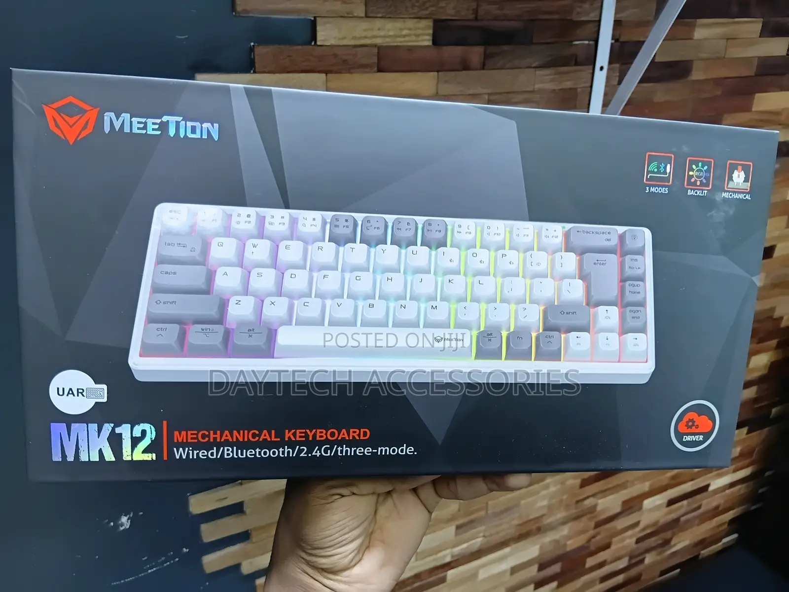 Meetion MT-MK12 Tri Mode Gaming Mechanical Keyboard 65% -Black