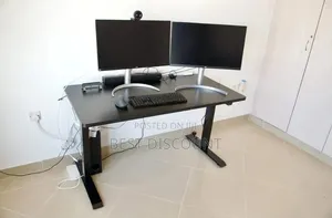 Electric Height-Adjustable Desk – Black White 1.2m