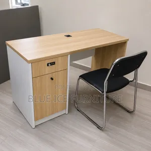 Durable Office Desk Set With Lockable Drawer and Metal Frame Chair