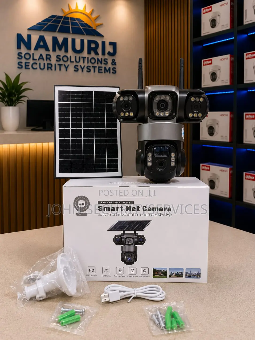 SmartNet 3-Lens Solar CCTV Camera | Outdoor Wireless Security Camera