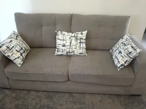 Grey 5 Seater Fabric Sofa