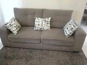 Grey 5 Seater Fabric Sofa