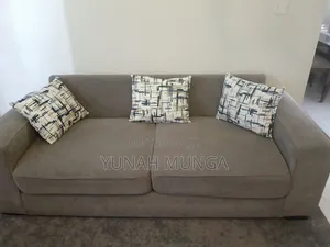 Grey 5 Seater Fabric Sofa