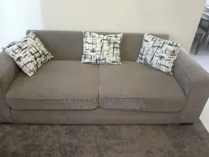 Grey 5 Seater Fabric Sofa