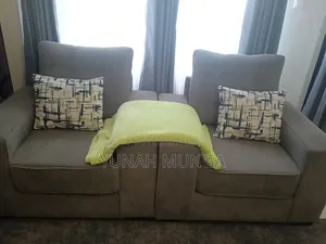 Grey 5 Seater Fabric Sofa