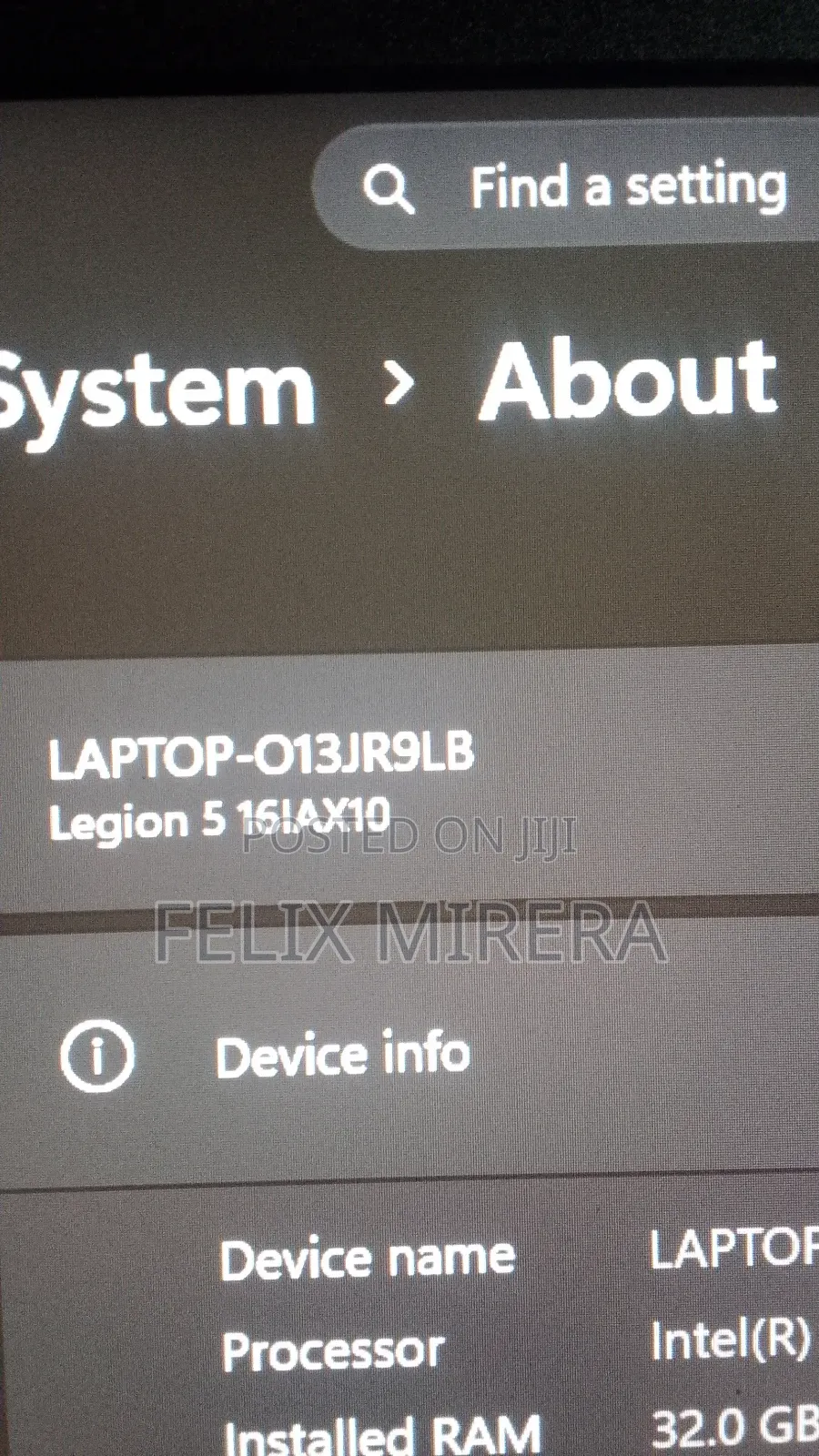 Laptop Lenovo Legion 5 32GB Intel Core Ultra 9 SSD 1T