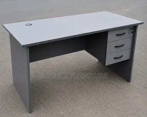 Office Desk;Modern Grey Office Desk With 3 Lockable Drawers,1.4m