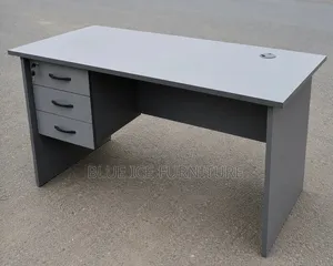 Office Desk;Modern Grey Office Desk With 3 Lockable Drawers,1.4m
