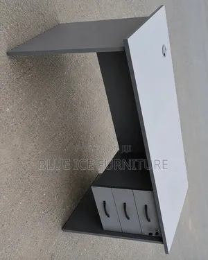 Office Desk;Modern Grey Office Desk With 3 Lockable Drawers,1.4m