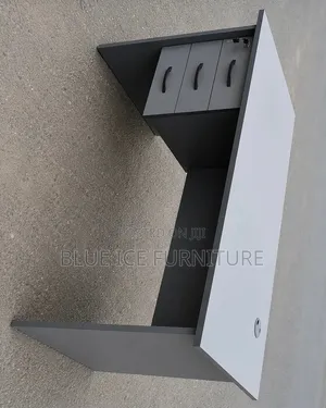 Office Desk;Modern Grey Office Desk With 3 Lockable Drawers,1.4m