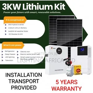 3kw Hybrid Inverter - 2.56kwh Lithium -(2)620w Solar Free Installation
