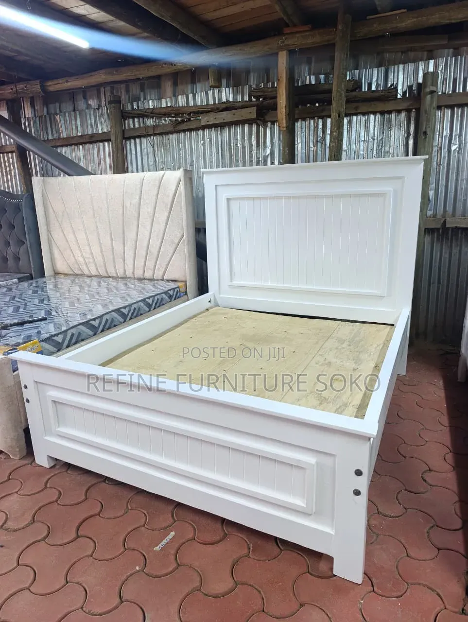 Chester and Panel Bed White and Gray Available in Different Theme
