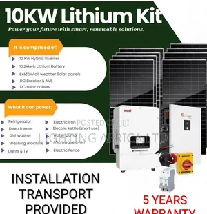 10kva Inverter - 10kwh Lithium Battery - (8)620W Solar Installation