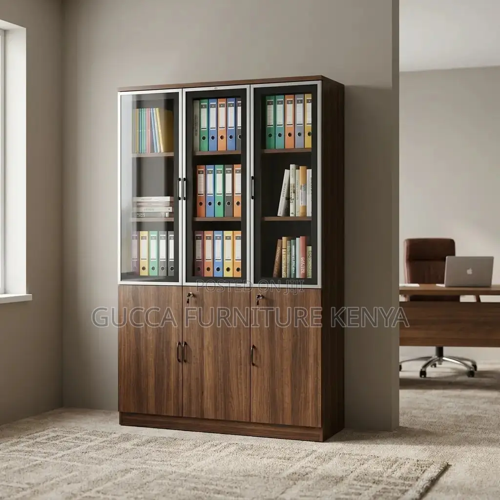 3-Doors Wooden Document Cabinet