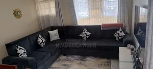 6-Seater L Shaped Velvet Couch-Ruiru