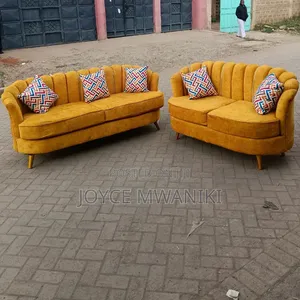 Sofa Set, 5 Seater With High Density Spring Cushions. M