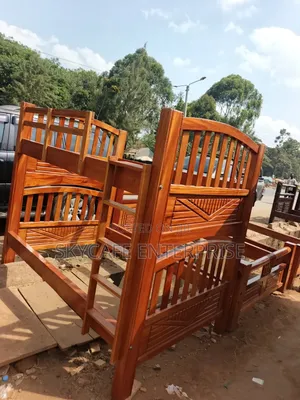Modern Bank Bed(mahogany)