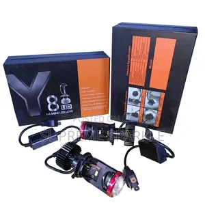 H4 LED Mini Projector Lens Y8 Car Headlight Bulbs 2pc Kit