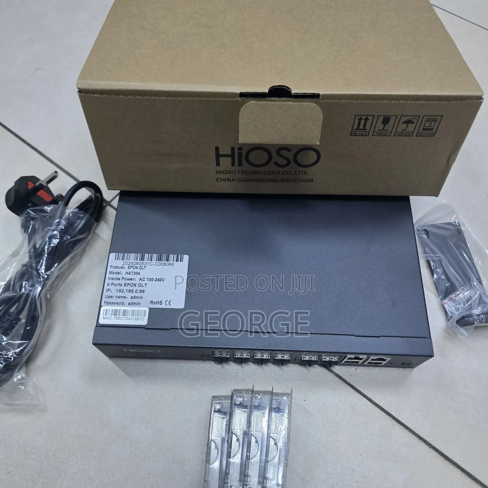 HiOSO HA7304C 4 Port EPON OLT 1:64 Split Ratio