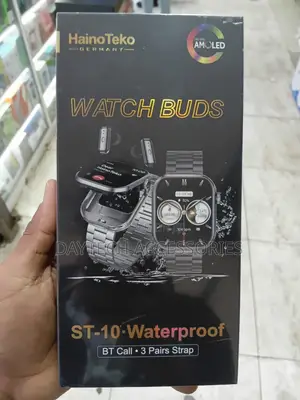 HainoTeko ST-10 Watch Buds With AMOLED Display - Black