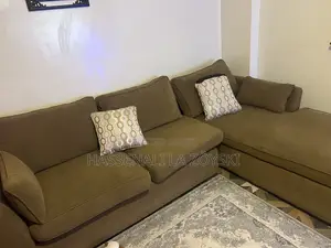 Brown L-Shaped Sofa