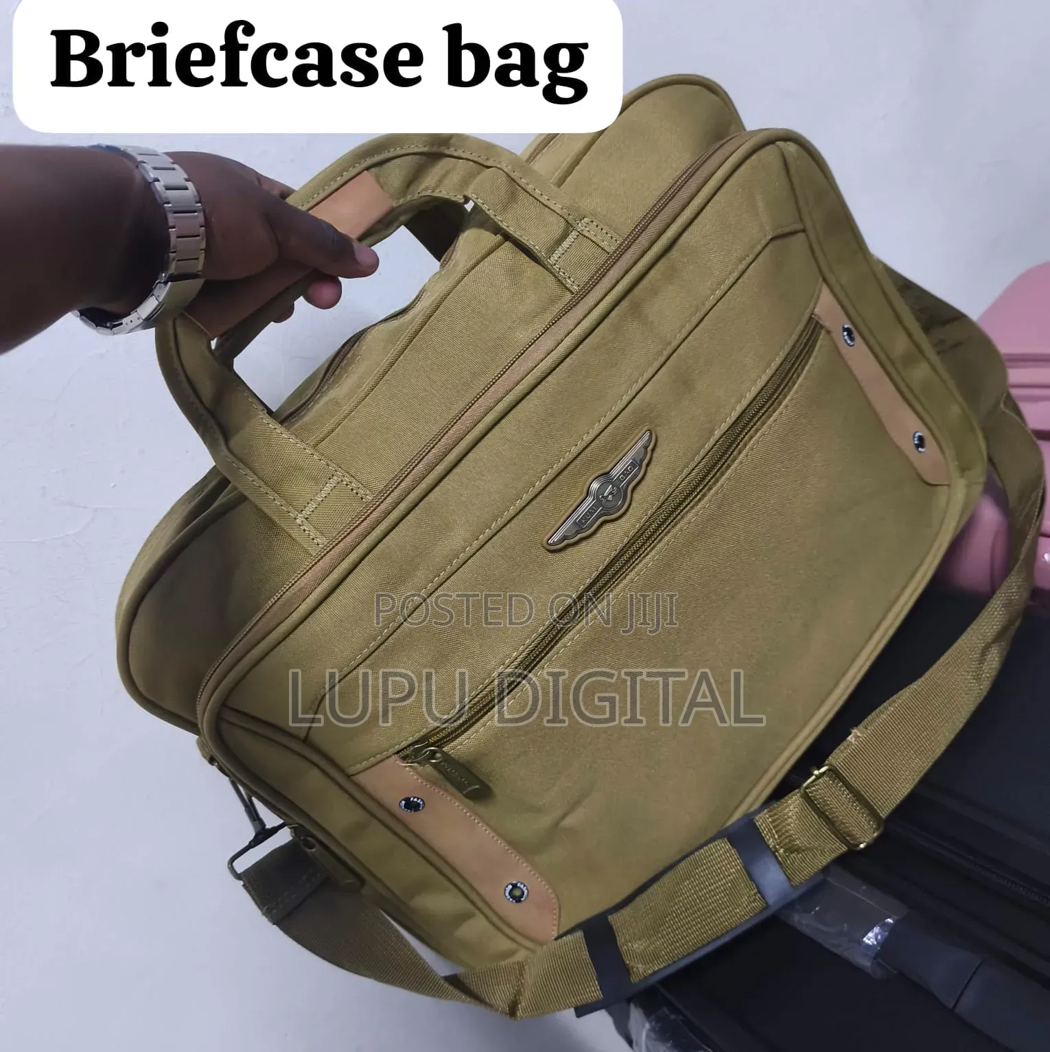 *Multi-Pocket Briefcase Canvas Travel Duffel Bag