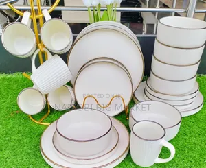 *24 Pieces Gold Rimmed Trendy Dinner Sets*