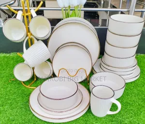 *24 Pieces Gold Rimmed Trendy Dinner Sets*