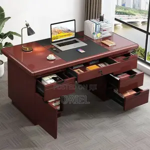Office Desk : 1400MM Mahogany Staff Work Desk