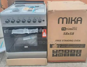 Silver Mika Standing Cooker 58 X 58 3 Gas + 1electric Hotplate