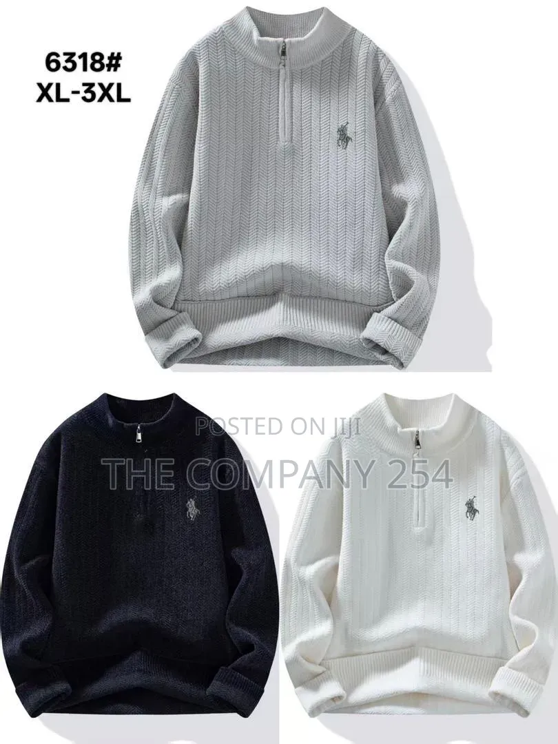 Quality Casual Knitted Men Official Quarter Zip Sweater Available