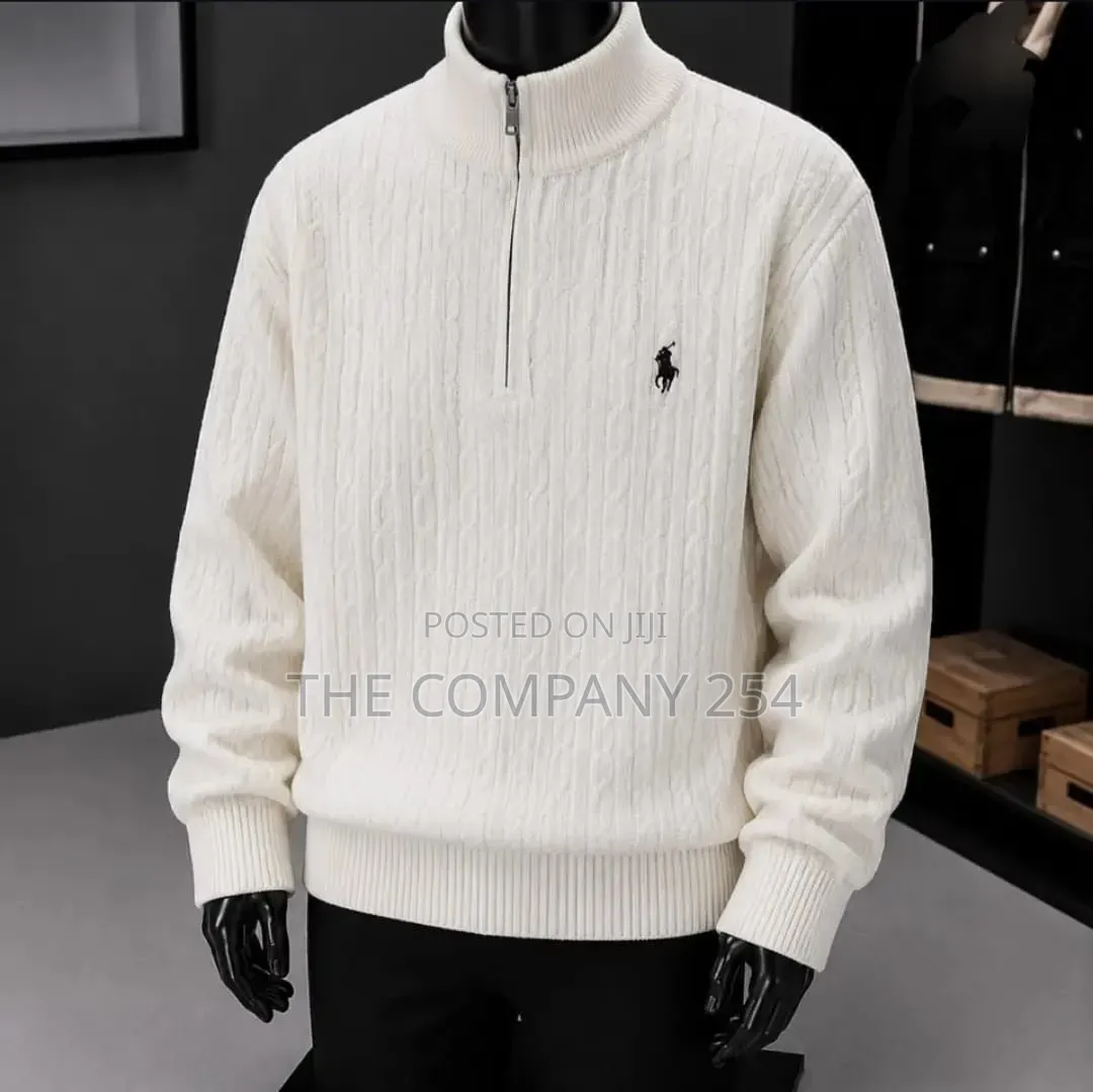 Quality Casual Knitted Men Official Quarter Zip Sweater Available