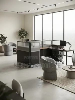 Office Workstation; Brownish One User Office Station Desk