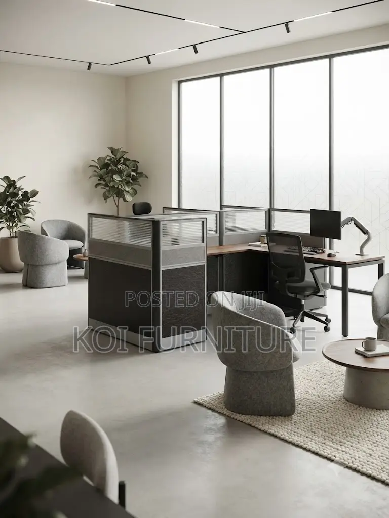 Office Workstation; Brownish One User Office Station Desk