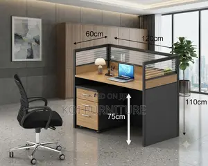 Office Workstation; Brownish One User Office Station Desk