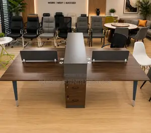 Office Workstation; Four Users MDF Wood Office Desk Station