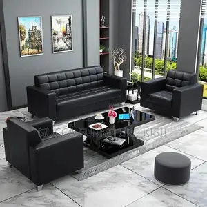 Office Sofa; 5-Seater Office Leather Sofa