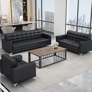 Office Sofa; 5-Seater Office Leather Sofa